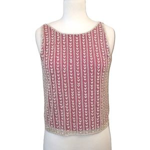 TOPSHOP beaded tank top in pink and beige in wpmen’s US size  4
